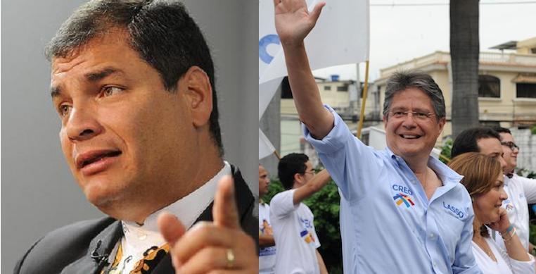 Correa y Lasso pasarán a segunda vuelta rafael correa guillermo lasso segunda vuelta