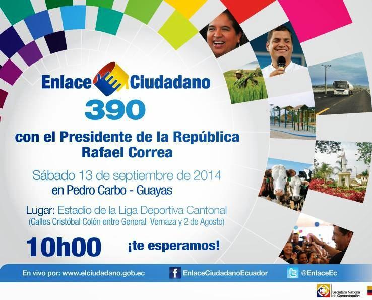 Enlace Ciudadano 390 del sabado 13 sptiembre 2014 sabatina de Correa 390 del 13 septiembre del 2014