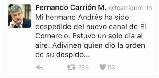 andres carrion despedido
