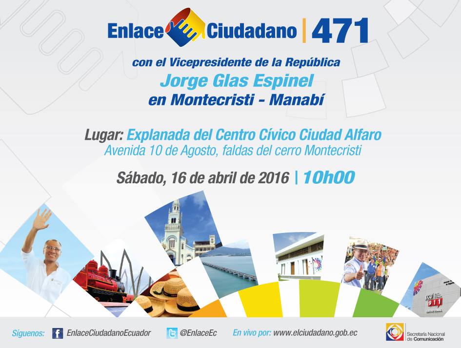 Enlace Ciudadano 471 del sábado 16 abril 2016 sabatina de correa del 16 abril 2016