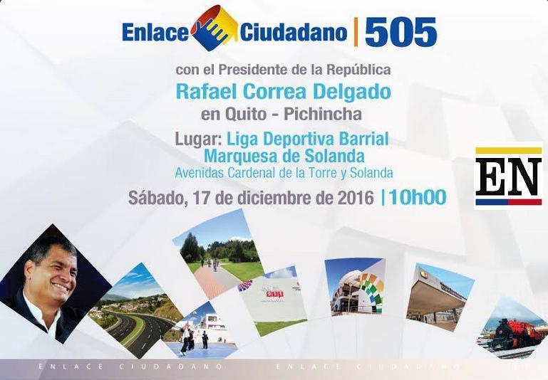 Enlace Ciudadano de este día, sábado 17 de Diciembre de 2016 sabatina correa de esta semana