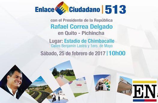Enlace Ciudadano 513 de este sábado 25 de Febrero de 2017 sabatina de correa de esta semana