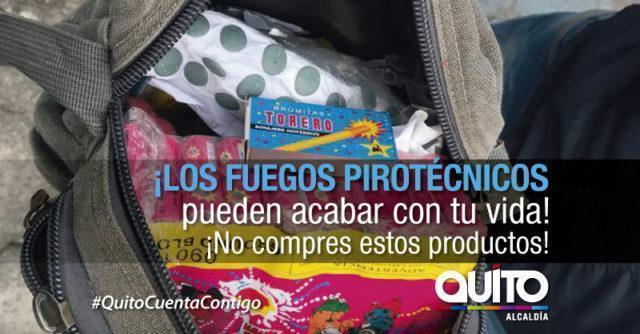 fuegos pirotécnicos prohibidos Quito