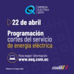cortes luz quito 22 abril