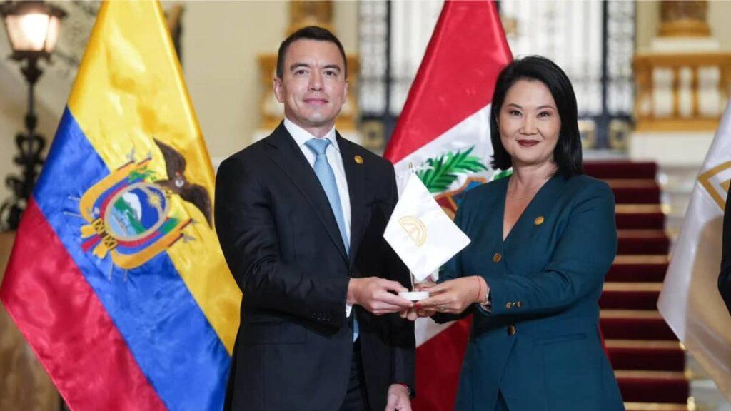 Daniel Noboa y Keiko Fujimori firmaron acuerdos comerciales