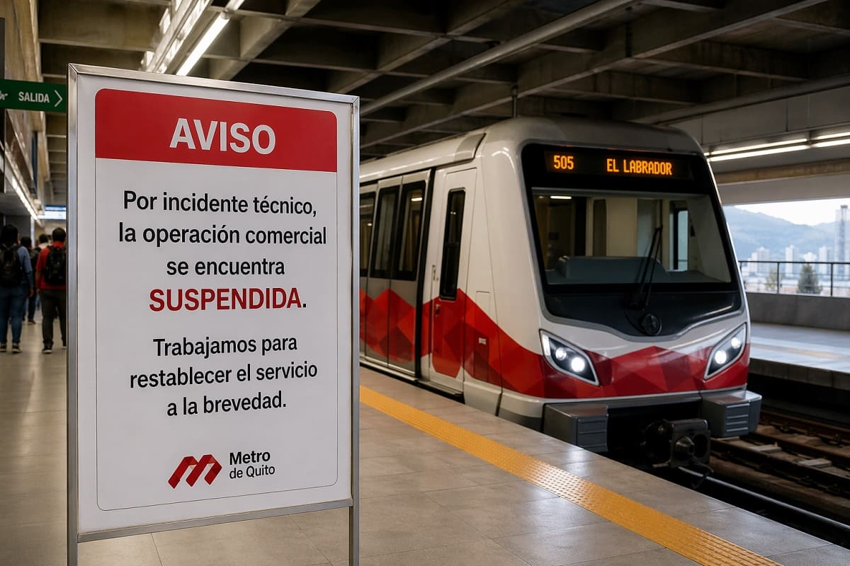 Metro de Quito suspende operaciones