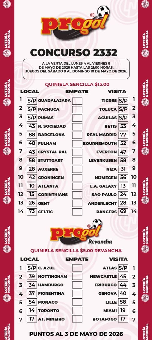 Progol 2332