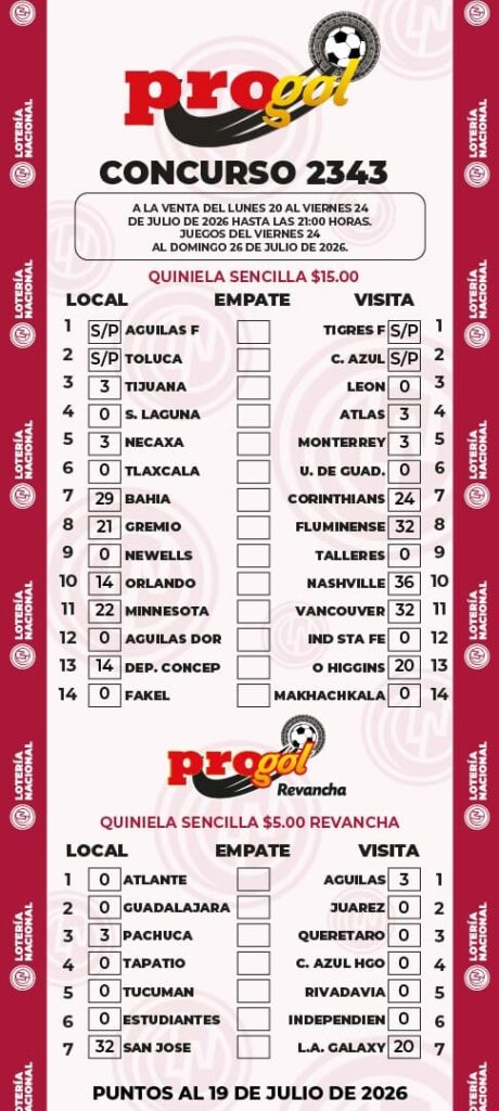 Progol 2343