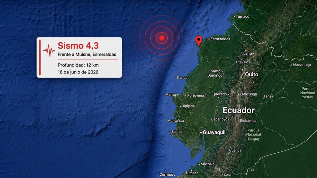 Temblor en Muisne, Ecuador, de hoy