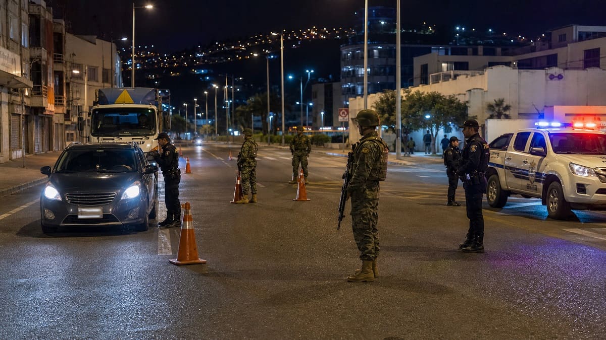 Detenidos en toque de queda en Ecuador